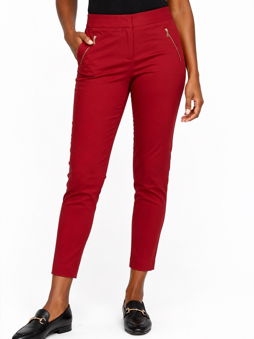 LOFT Julie Skinny Red Ankle Pants Size 6
